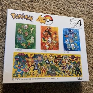 BNWT Sealed Pokemon 4-pack puzzle set!!!